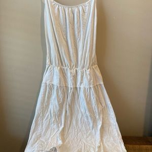 James Perse white midi coverup dress